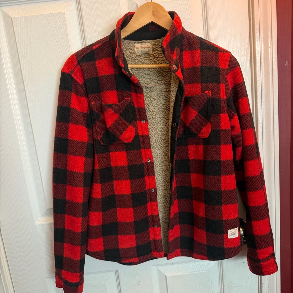 Weatherproof Kids Red and Black Checkered Button Down Shirt
